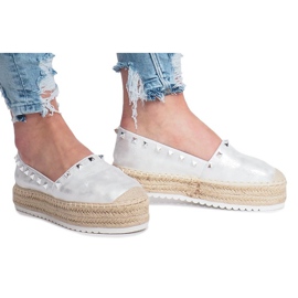Silver espadriller på Glam -kilen grå 2