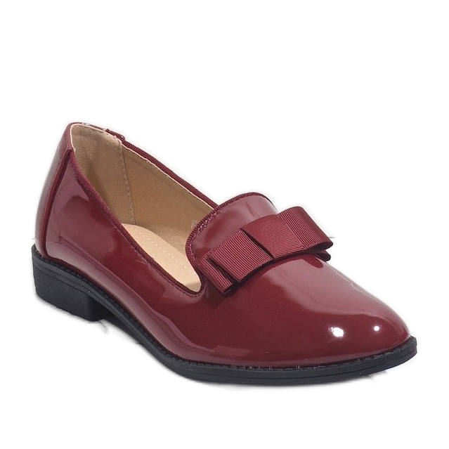 Röda mockasiner för kvinnor med rosett F158 1