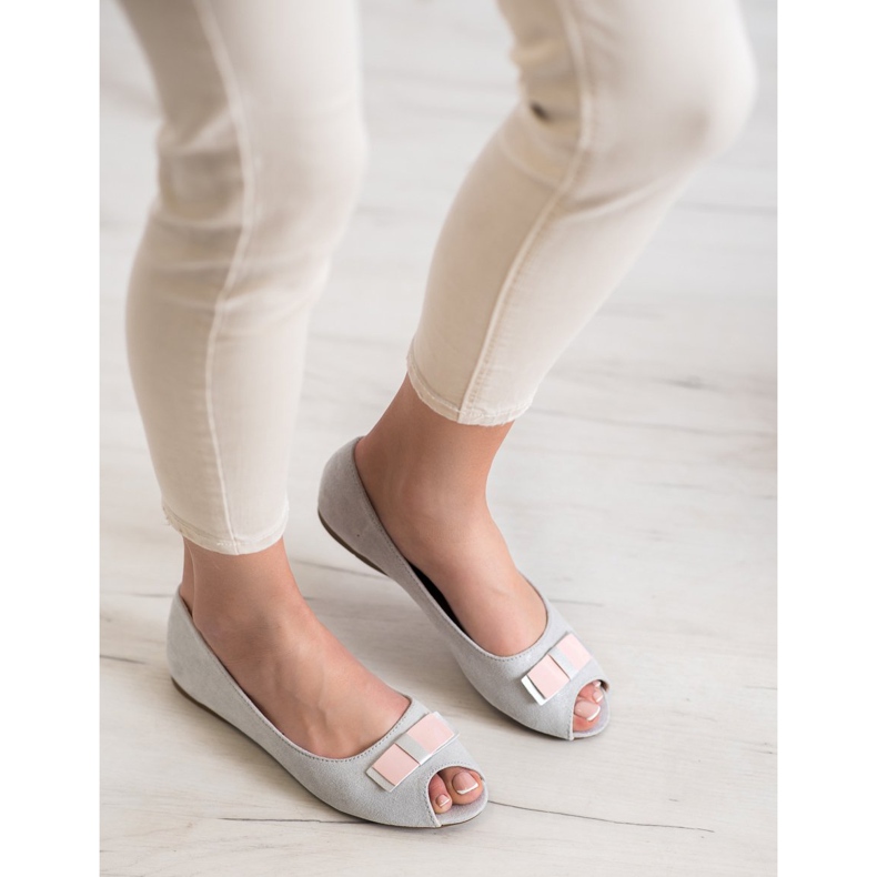 Vinceza Open Toe ballerinor grå 1