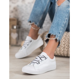 SHELOVET Bekväma textilskor vit 1