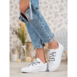 SHELOVET Bekväma textilskor vit 2