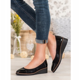 VINCEZA ballerinor med kilklack svart mångfärgad 1