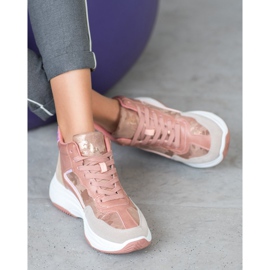 Ideal Shoes Höga stövlar på plattformen rosa mångfärgad 2