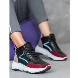 Ideal Shoes Höga stövlar på plattformen svart mångfärgad 1