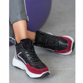 Ideal Shoes Höga stövlar på plattformen svart mångfärgad 2