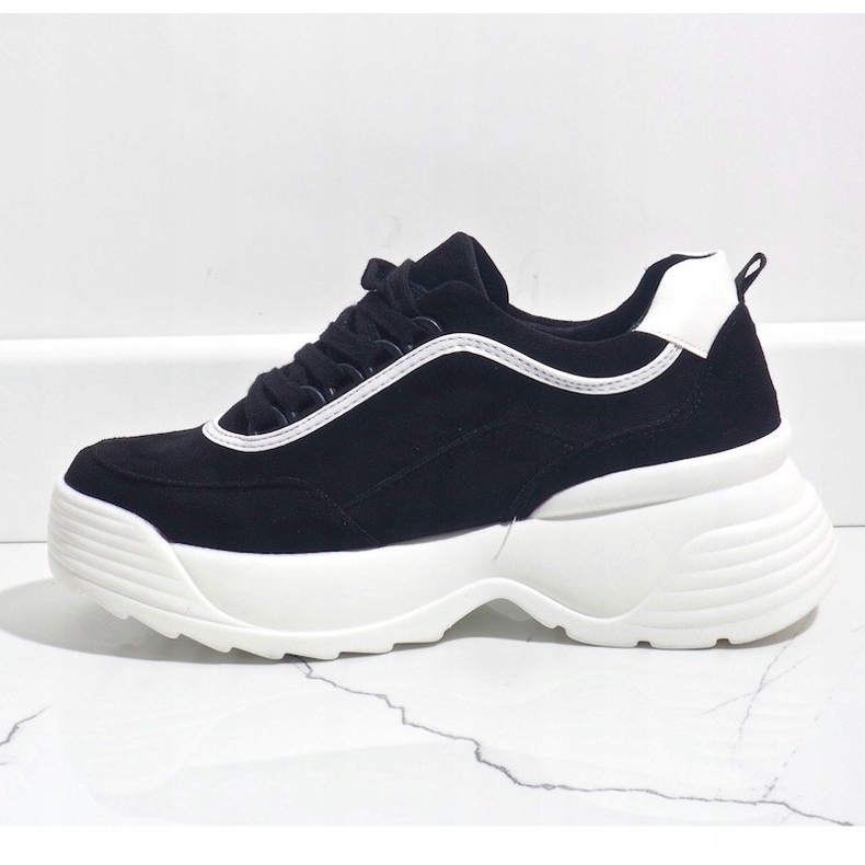 Svarta sportläder med ekoläder 7917-Y 2