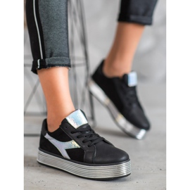 Ideal Shoes Sneakers med Holo -effekt svart gul 1