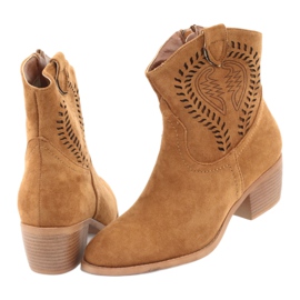 M.Daszyński Casual cowboystövlar för kvinnor Daszyński 1921, mocka brun 4