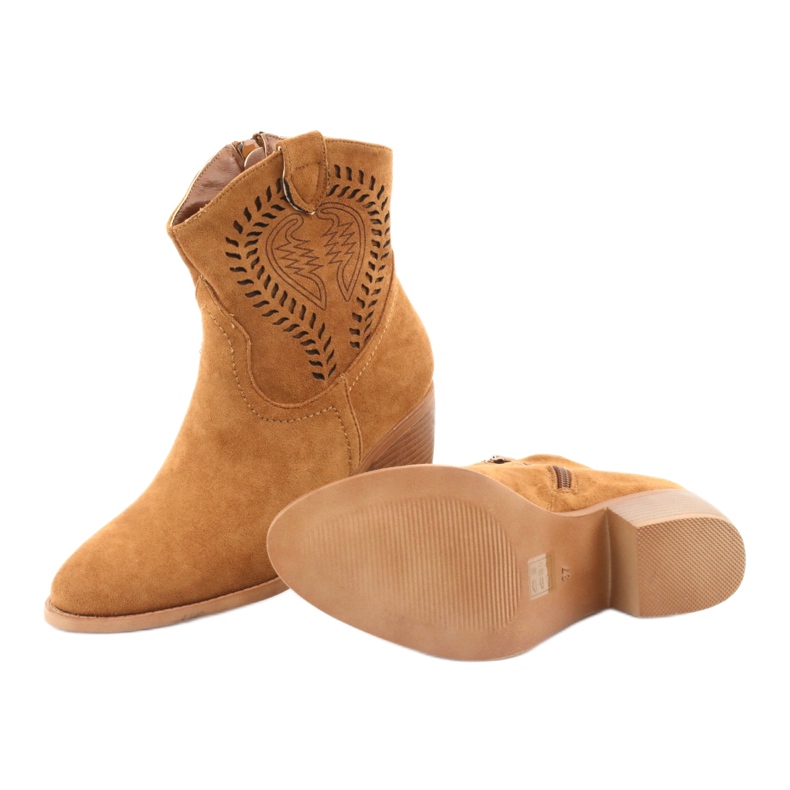 M.Daszyński Casual cowboystövlar för kvinnor Daszyński 1921, mocka brun 6