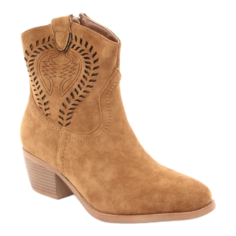 M.Daszyński Casual cowboystövlar för kvinnor Daszyński 1921, mocka brun 1