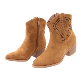 M.Daszyński Casual cowboystövlar för kvinnor Daszyński 1921, mocka brun 3