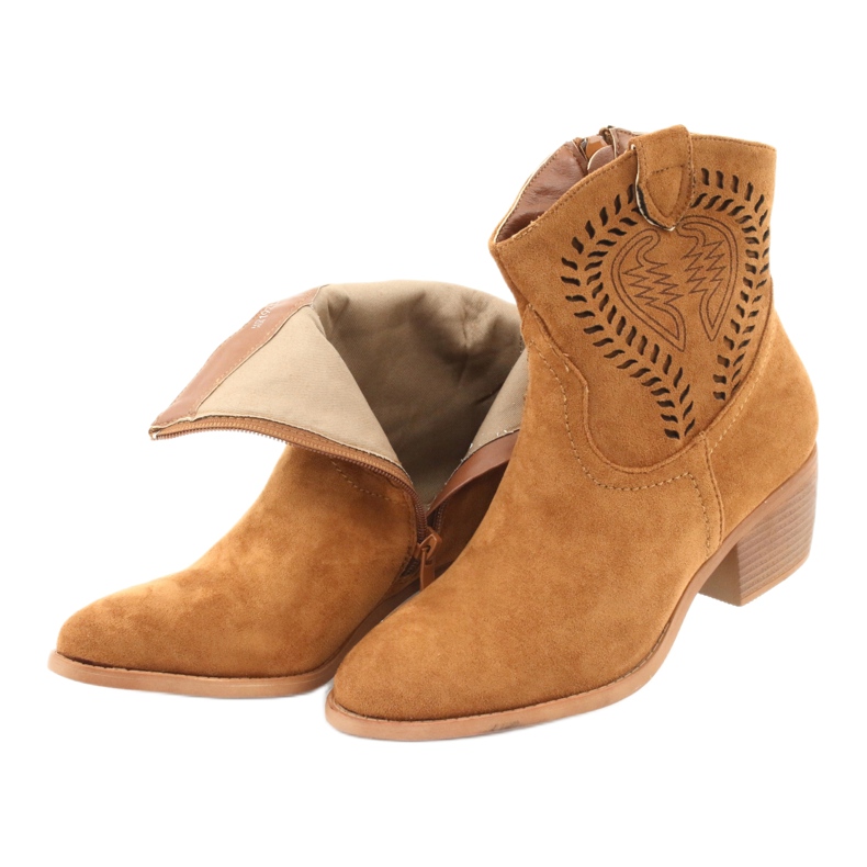 M.Daszyński Casual cowboystövlar för kvinnor Daszyński 1921, mocka brun 5