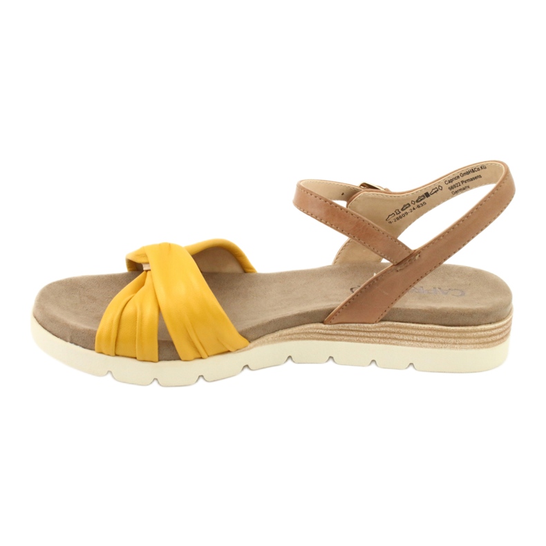 Caprice lädersandaler beige / citron brun gul 2