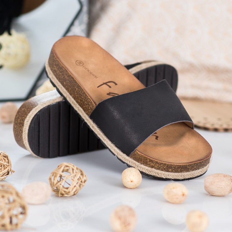 Goodin Trendiga svarta tofflor 1