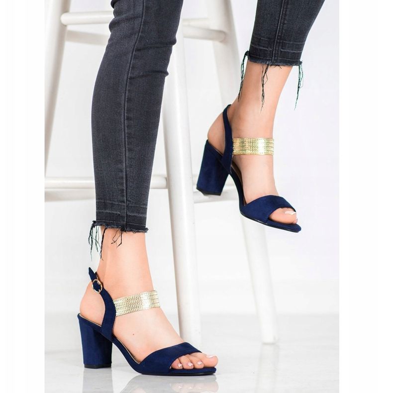 Filippo Sandaler med ett guldbälte blå 1