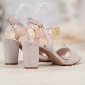 Filippo Sandaler med ett guldbälte grå 1