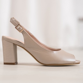Sergio Leone Eleganta sandaler med öppen tå beige 2