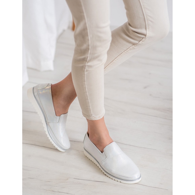 Sergio Leone Silver Slip On skor grå 1