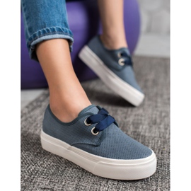 Kylie Sneakers bundna med ett band blå 2