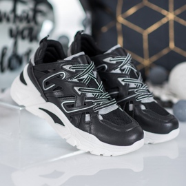 Small Swan Bekväma Eco Leather Sneakers svart 1