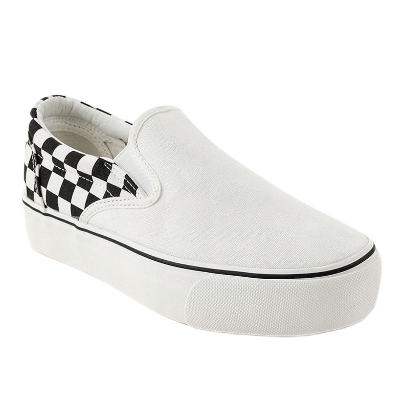 Vita slip-on sneakers R-440 svart 1