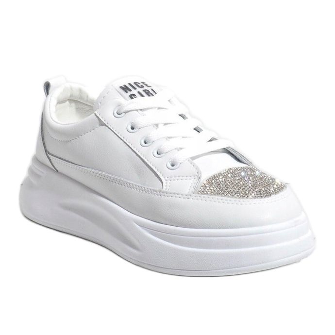 Vita sneakers sneakers dekorerade med G140-2 1