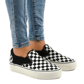 Svarta slip-on sneakers B5138-B vit 1