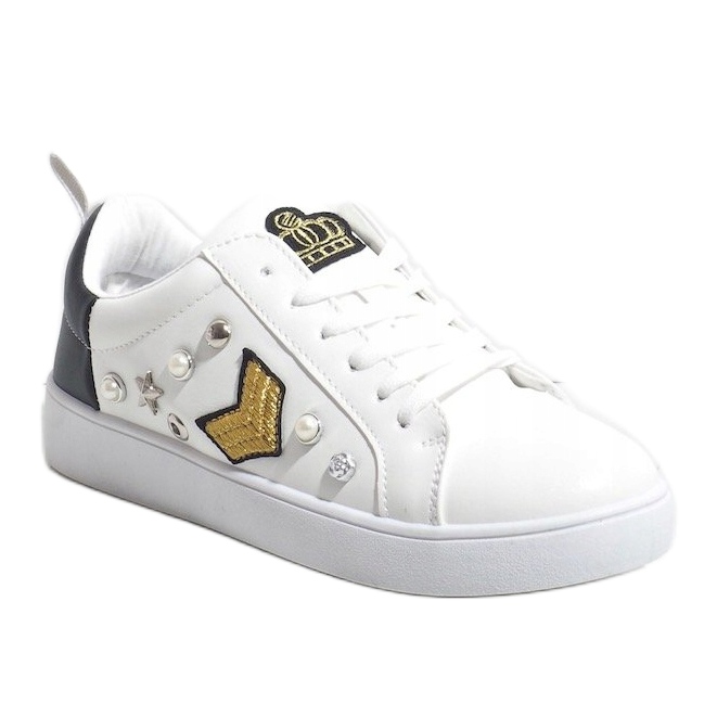 856-Y vita sneakers rikt dekorerade 1