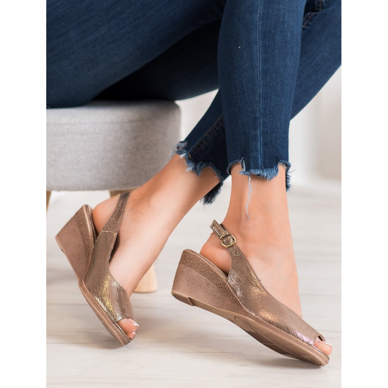 Sergio Leone Open Toe Golden Sandals gyllene 2