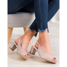 Sergio Leone Openwork sandaler på en bar rosa 2