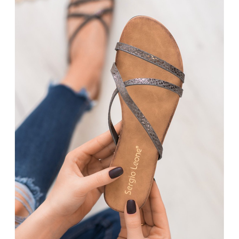 Sergio Leone Snygga tofflor grå 2