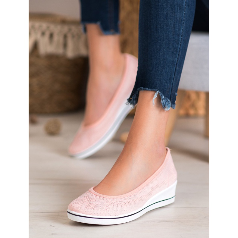 Super Me Openwork Ballerina On Wedge rosa 2