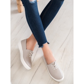 Filippo Snygga lädersneakers grå 1