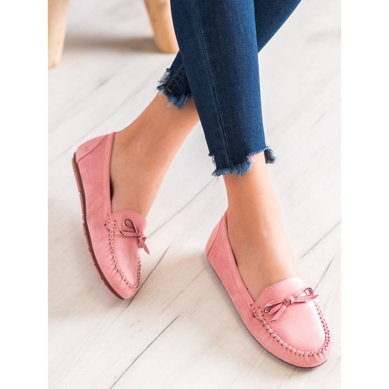 Clowse Pulverloafers med rosett rosa 1