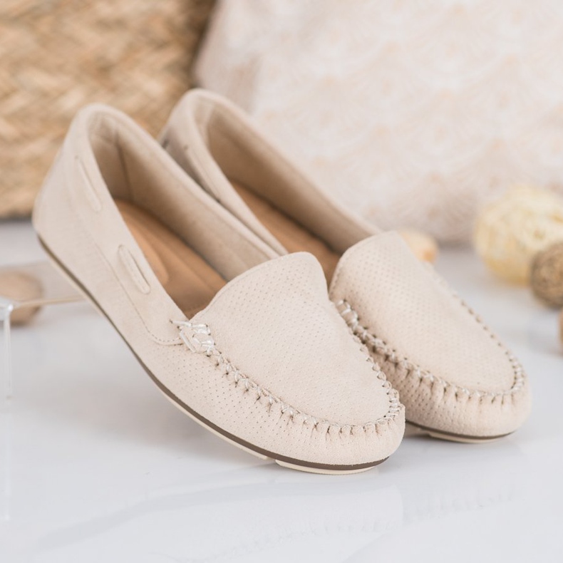 Clowse Beige loafers med mocka 1