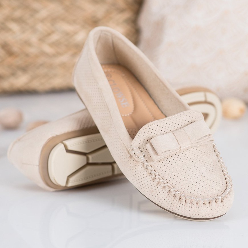 Clowse Openwork Loafers Med En Rosett beige 1