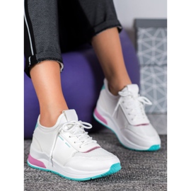 SHELOVET Knutna skor i ekoläder vit 1