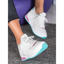 SHELOVET Knutna skor i ekoläder vit 2