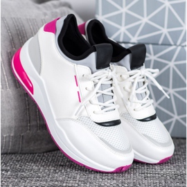 SHELOVET Knutna skor i ekoläder vit 1