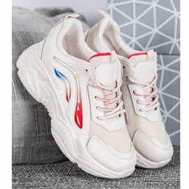 SHELOVET Trendiga sneakers på plattformen vit 2