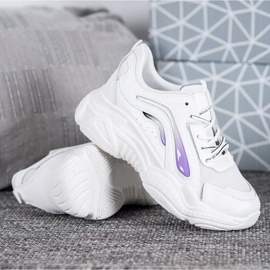 SHELOVET Trendiga sneakers på plattformen vit 1