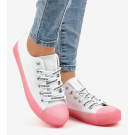 Vita sneakers med rosa sulor LTD205-2 2