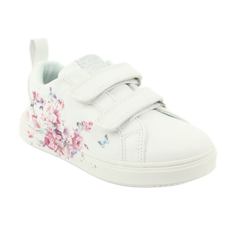 American Club kardborreband sneakers blommor ES11 vit röd blå 1
