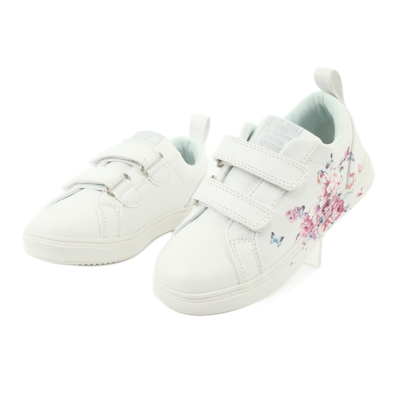 American Club kardborreband sneakers blommor ES11 vit röd blå 3