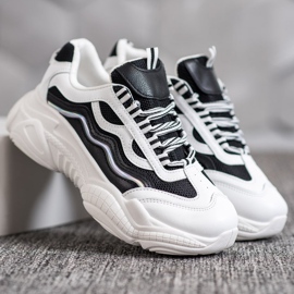 SHELOVET Sneakers på plattformen vit svart 1