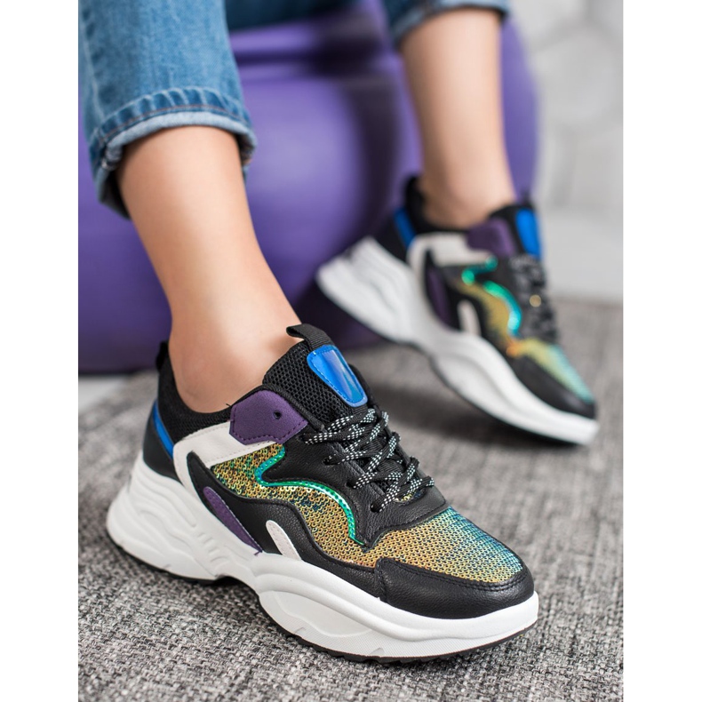 Weide Trendiga sneakers med paljetter mångfärgad 2