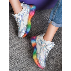 Weide Sneakers med färgstark sula grå mångfärgad 1