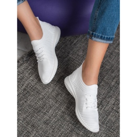 SHELOVET Textil Slip-On skor vit 2
