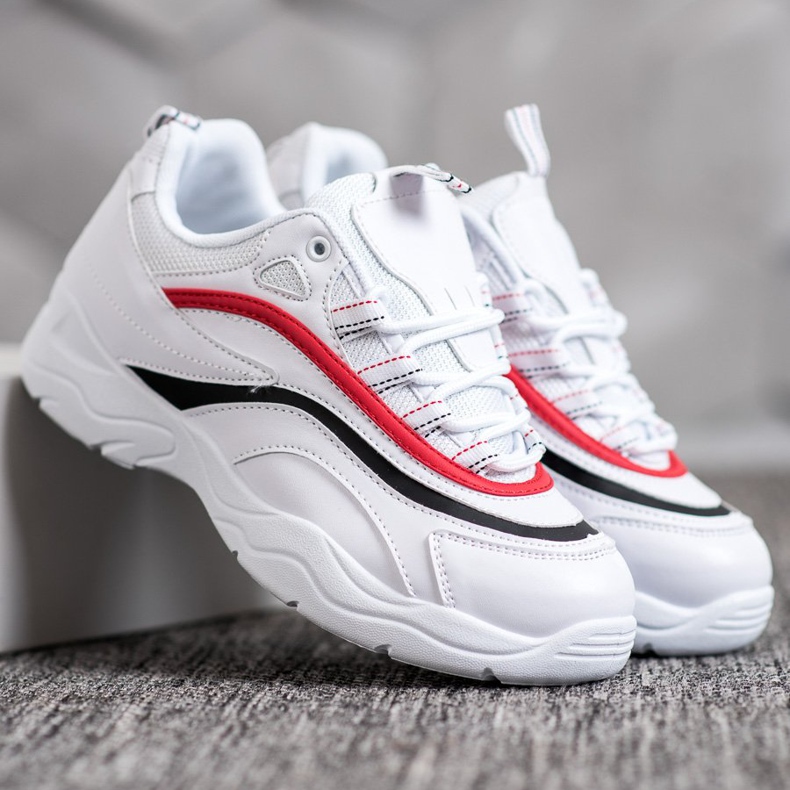 SHELOVET Klassiska vita sneakers 1