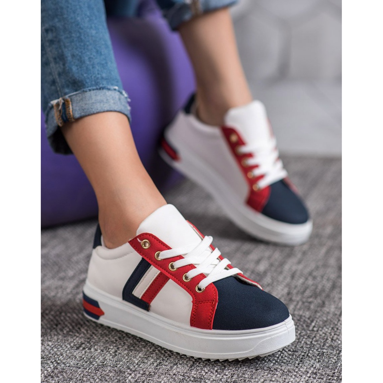 SHELOVET Sportskor tillverkade av ekoläder vit mångfärgad 1